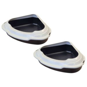 2er Sparpack Katzentoilette Ecktoilette XXL Schalentoilette MEMPHIS schwarz-weiß (32,49 € pro 1 Stück)