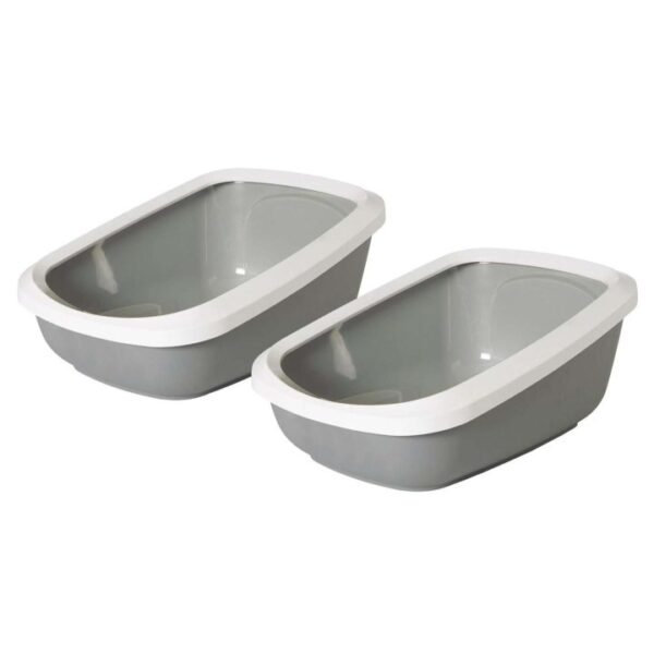 2er Sparpack Katzentoilette Katzenklo mit Rand ASEO JUMBO (24,99 € pro 1 Stück)