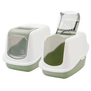 2er Sparpack Katzentoilette NESTOR Haubentoilette in hellgrün 56 x 39 x 38,5 cm (23,50 € pro 1 Stück)