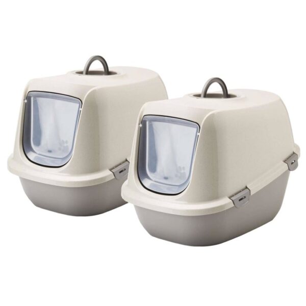 2er Sparpack Recycling Katzentoilette Katzenklo Haubentoilette Leo Happy Planet 64 x 46 x 45 cm