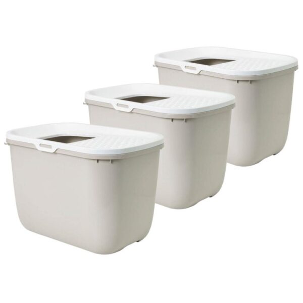 3er Sparpack Katzentoilette HOP IN Einstieg von oben beige (26,66 € pro 1 Stück)