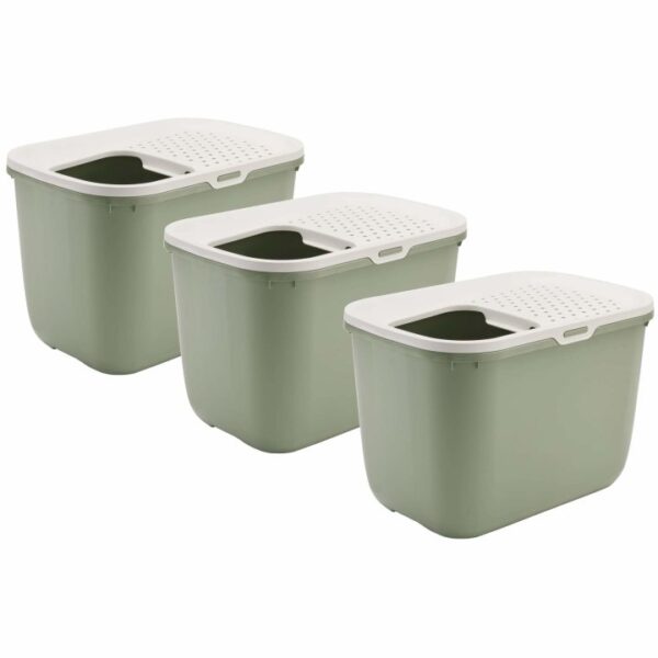 3er Sparpack Katzentoilette HOP IN Einstieg von oben hellgrün (26,66 € pro 1 Stück)
