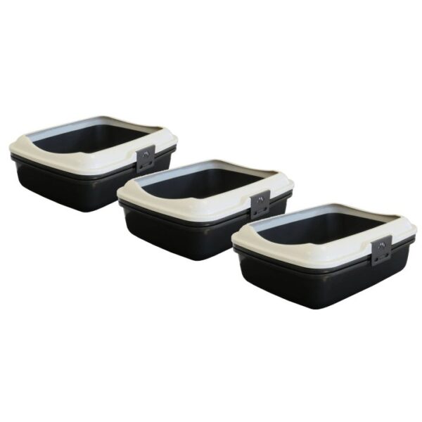 3er Sparpack Katzentoilette Katzenklo DENVER mit Rand und eingebautem Sieb (21,66 € pro 1 Stück)