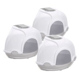 3er Sparpack Katzentoilette Katzenklo Ecktoilette mit Haube