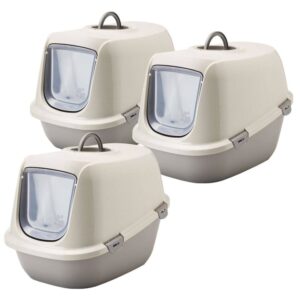3er Sparpack Recycling Katzentoilette Katzenklo Haubentoilette Leo Happy Planet 64 x 46 x 45 cm