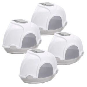 4er Sparpack Katzentoilette Katzenklo Ecktoilette mit Haube