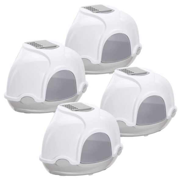 4er Sparpack Katzentoilette Katzenklo Ecktoilette mit Haube