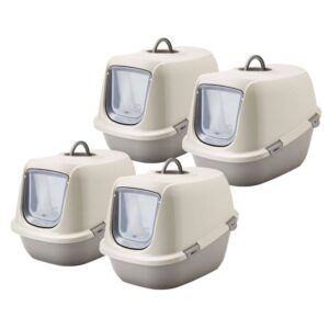 4er Sparpack Recycling Katzentoilette Katzenklo Haubentoilette Leo Happy Planet
