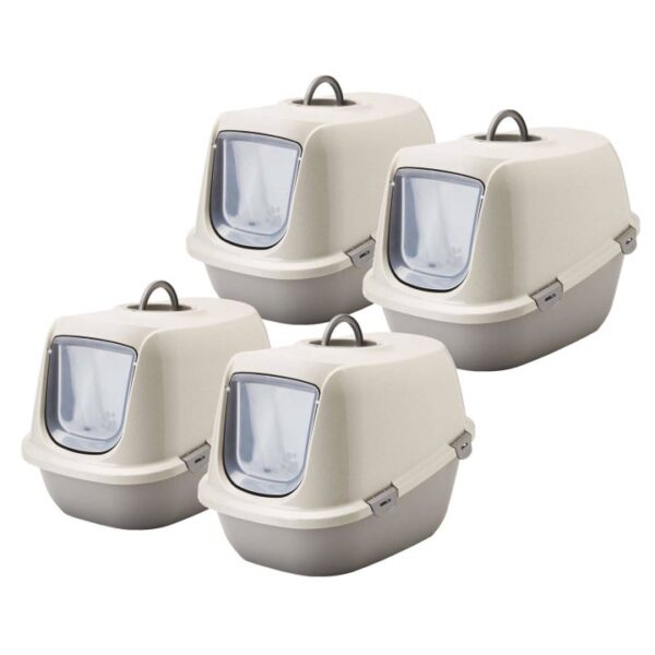 4er Sparpack Recycling Katzentoilette Katzenklo Haubentoilette Leo Happy Planet