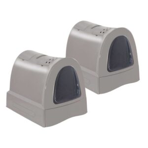2er Sparpack Katzentoilette mit Schublade Tragegriff Staufach braun (34,99 € pro 1 Stück)