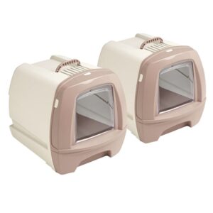 2er Sparpack Retro-Katzentoilette Katzenklo mit Schubalde 48,5 x 40 x 41 cm altrosa-beige (22,50 € pro 1 Stück)