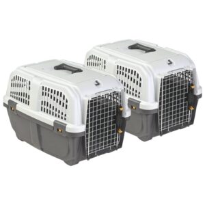 2er Sparpack Transportbox Hundebox Katzenbox SKUDO 3 - 59 x 37 x 38 cm (24,99 € pro 1 Stück)