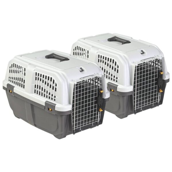 2er Sparpack Transportbox Hundebox Katzenbox SKUDO 3 - 59 x 37 x 38 cm (24,99 € pro 1 Stück)