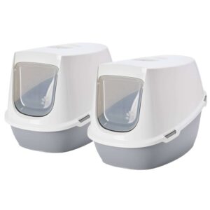 2er Sparpack XXL Katzentoilette Katzenklo Robin Jumbo weiss-grau speziell für große Katzenrassen... (28,49 € pro 1 Stück)