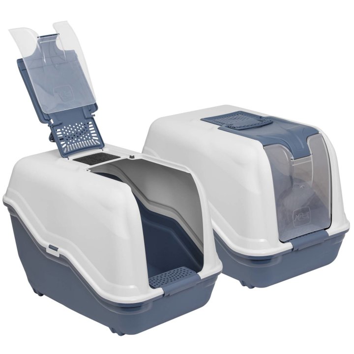 2er sparpack xxl katzentoilette netta maxi weiss blau 66 x 49 x 50 cm