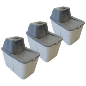 3er Sparpack Katzentoilette Katzenklo Sofia Close mit Einstieg von oben 3 x Grau (30,00 € pro 1 Stück)