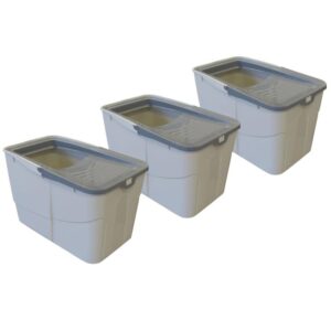 3er Sparpack Katzentoilette Katzenklo Sofia Open mit Einstieg von oben Grau (20,00 € pro 1 Stück)
