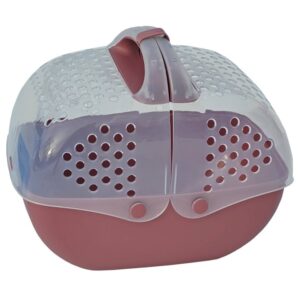 (B-WARE) Transportbox für Kleintiere wie Meerschweinchen, Kaninchen usw. 36 x 25 x 29 cm Rosa