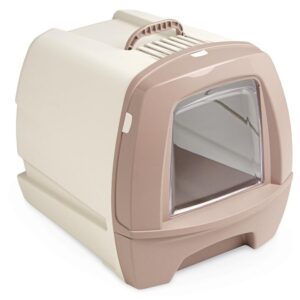Retro-Katzentoilette Katzenklo mit Schubalde 48,5 x 40 x 41 cm altrosa-beige