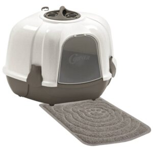 Sparpack Katzentoilette Eck-Toilette CORNER für die Ecke 59,5 x 52 x 44,5 cm + große Vorlegematte