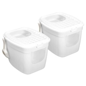 2er Sparpack Katzentoilette Katzenklo mit Einstieg vorne und oben Weiß (24,99 € pro 1 Stück)