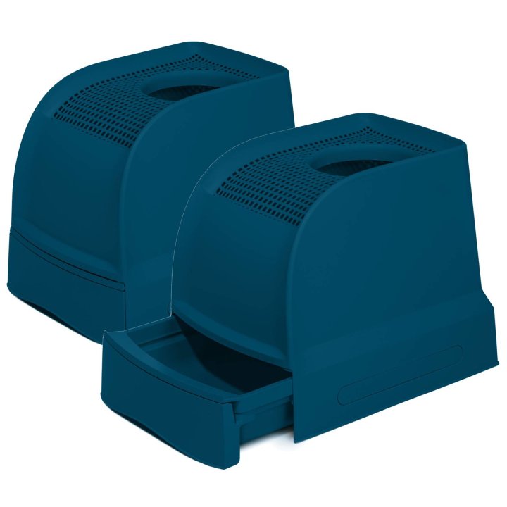 2er sparpack katzentoilette mit ausziehbarer schublade und einstieg von oben 56 x 40 x 435 cm dunkelblau