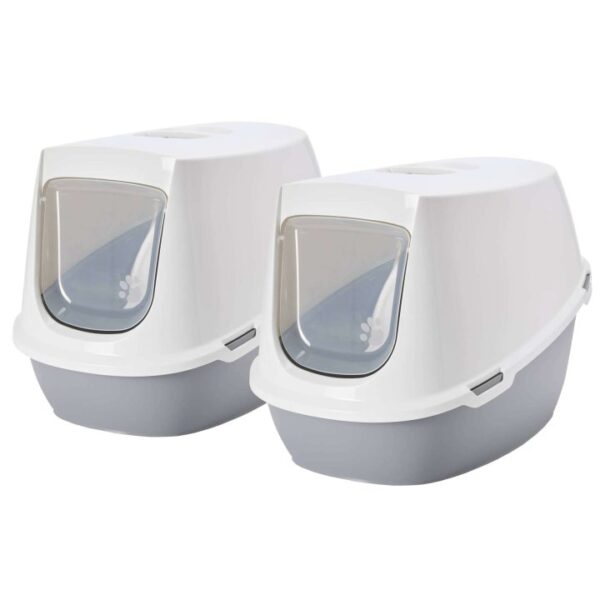 2er Sparpack XXL Katzentoilette Katzenklo Robin Jumbo weiss-grau speziell für große Katzenrassen... (27,49 € pro 1 Stück)