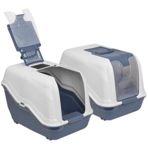 2er Sparpack XXL Katzentoilette NETTA MAXI weiss-blau 66 x 49 x 50 cm (32,50 € pro 1 Stück)