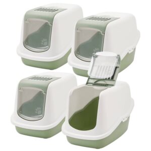 4er Sparpack Katzentoilette Katzenklo NESTOR Haubentoilette hellgrün 56 x 39 x 38,5 cm (20,00 € pro 1 Stück)