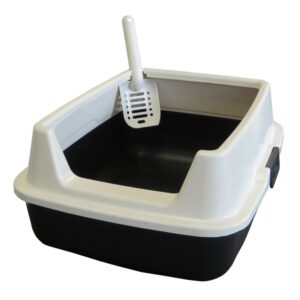 Katzentoilette Katzenklo MARCELLO mit hohem Rand weiss-anthrazit