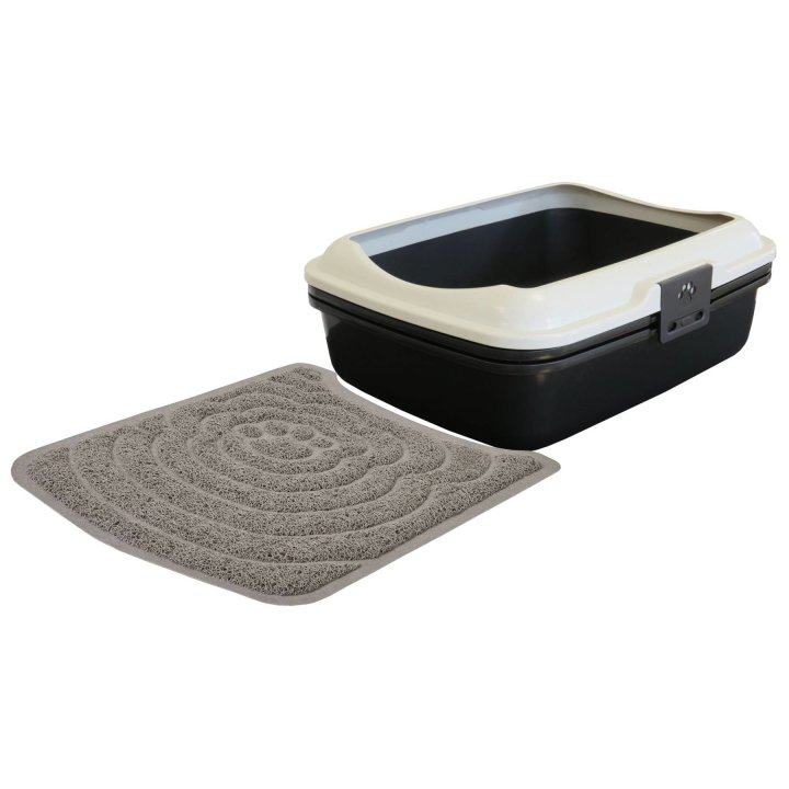 sparpack katzentoilette katzenklo denver mit rand und eingebautem sieb inkl streumatte