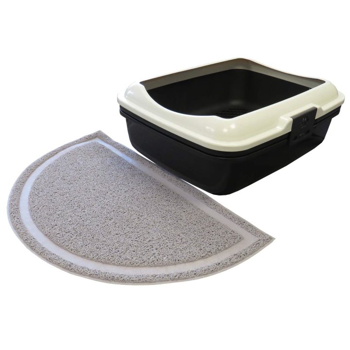 sparpaket katzentoilette katzenklo denver mit eingebautem sieb und vorlegematte