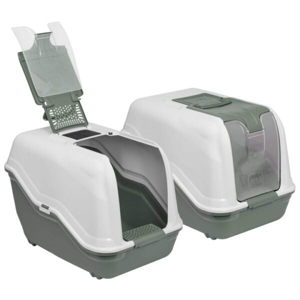 XXL Katzentoilette NETTA MAXI im 2er Sparpack weiss-grün 66 x 49 x 50 cm (32,50 € pro 1 Stück)